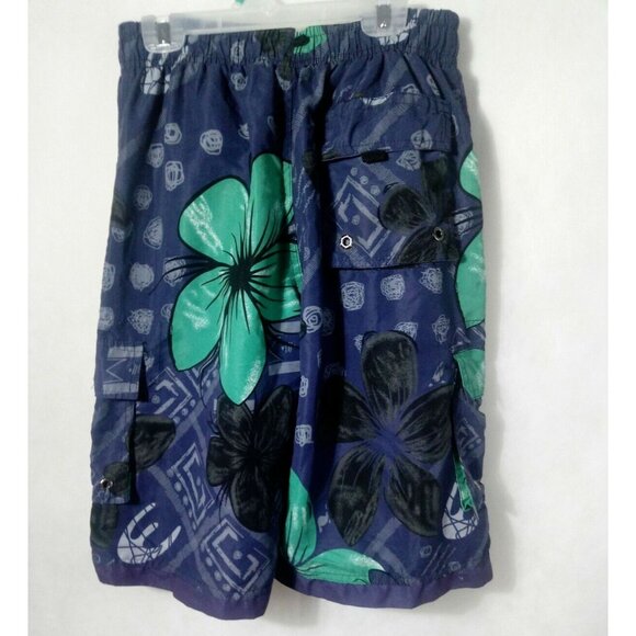 Exist Miami Men's Medium Shorts Surf Board Swimming Trunk Blue Cargo 3 pockets - Picture 6 of 12